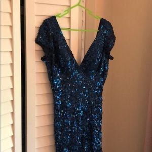Blue sequin gown